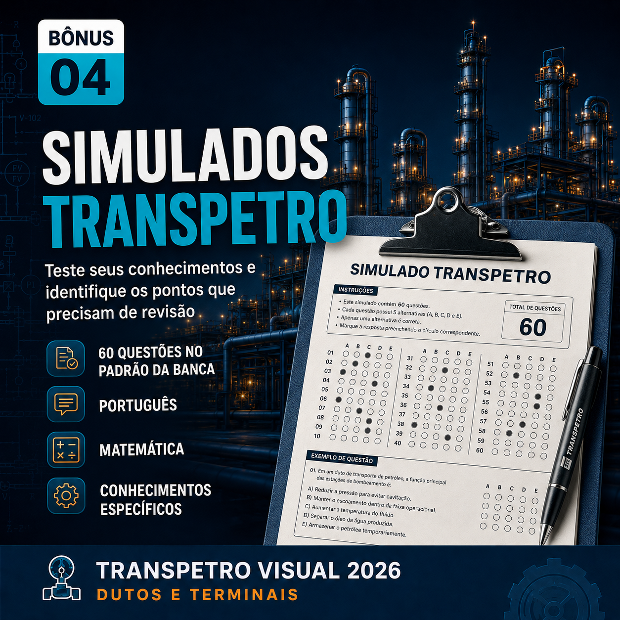 Capa do BÔNUS 04 — SIMULADOS TRANSPETRO